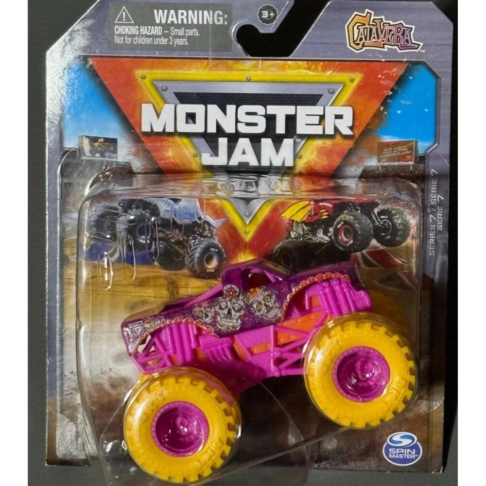 Hot Wheels Monster Jam Truck Calavera 1/64 Series 7 True Metal Yellow Tires